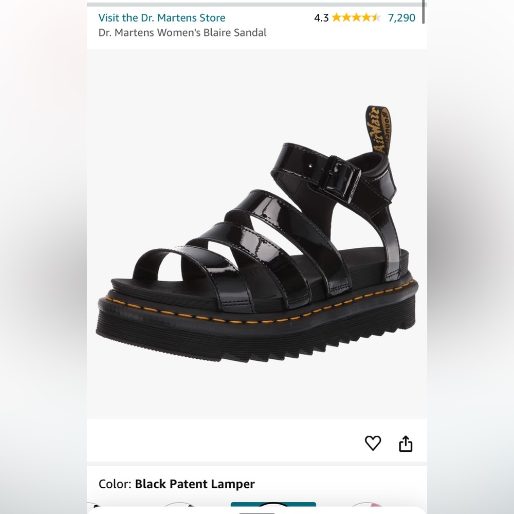 EUC Doc Dr. Martens Blair’s Sandal - Black Patent Lamper